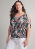 Venus Plus Size Casual Cold-Shoulder Top Venus Plus Size Casual Cold-Shoulder Top