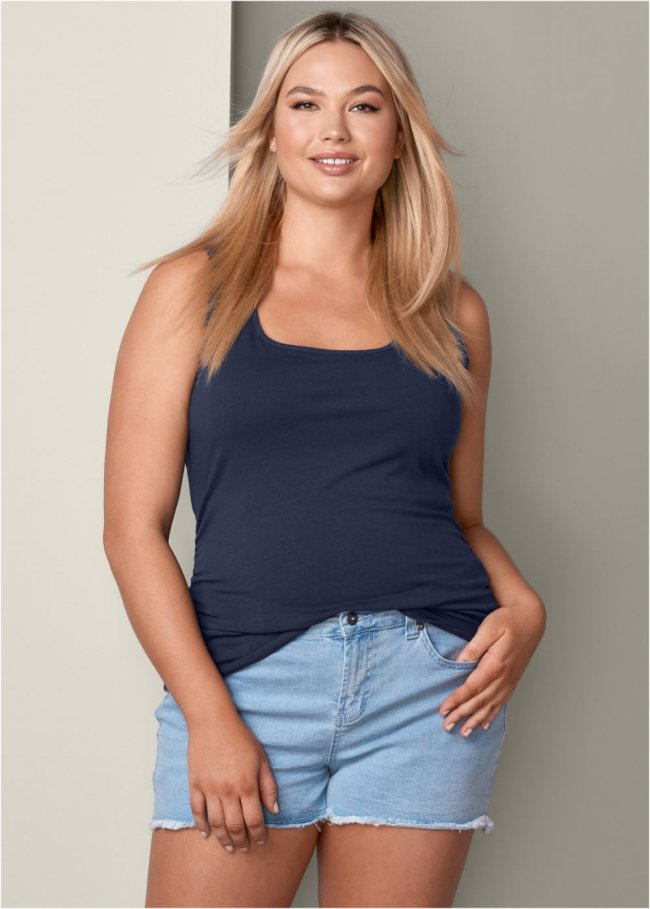 Venus Plus Size Cutoff Jean Shorts - Light Wash Venus Plus Size Cutoff Jean Shorts - Light Wash