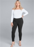 Venus Plus Size Mid-Rise Slimming Stretch Jeggings in Black Venus Plus Size Mid-Rise Slimming Stretch Jeggings in Black