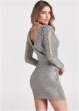 Venus Plus Size Open Back Shimmer Dress Venus Plus Size Open Back Shimmer Dress