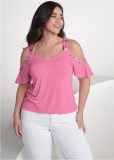 Venus Plus Size Embellished Sleeve Top Venus Plus Size Embellished Sleeve Top