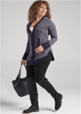 Venus Tunic Length Zip Up Hoodie Jacket in Navy Venus Tunic Length Zip Up Hoodie Jacket in Navy