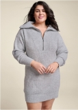 Venus Plus Size Zip Front Sweater Dress Venus Plus Size Zip Front Sweater Dress