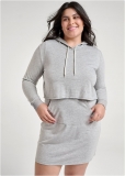 Venus Plus Size Layered Lounge Dress Set in Heather Grey Venus Plus Size Layered Lounge Dress Set in Heather Grey