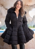 Venus Peplum Puffer Coat in Black Venus Peplum Puffer Coat in Black