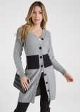 Venus Plus Size Colorblock Cardigan in Grey Multi Venus Plus Size Colorblock Cardigan in Grey Multi