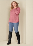 Venus Plus Size Button Detail Sweater in Pink Venus Plus Size Button Detail Sweater in Pink