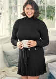 Venus Black PLEATED SWEATER DRESS Venus Black PLEATED SWEATER DRESS