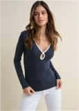 Venus Plus Size Keyhole Long Sleeve Top Venus Plus Size Keyhole Long Sleeve Top