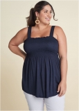 Venus Plus Size Smocked Tunic Top Venus Plus Size Smocked Tunic Top