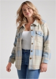 Venus Plaid Shacket in Blue Multi Venus Plaid Shacket in Blue Multi
