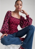 Venus Plus Size Leopard Burnout Top Venus Plus Size Leopard Burnout Top