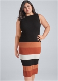 Venus Plus Size Color Block Sweater Dress Venus Plus Size Color Block Sweater Dress
