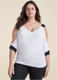 Venus Plus Size Color Block Top Venus Plus Size Color Block Top