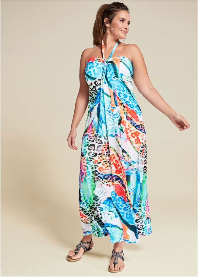 Venus Plus Size Printed Halter Dress Venus Plus Size Printed Halter Dress