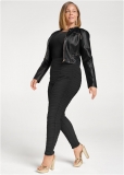Venus Plus Size High-Waist Ruched Leggings in Black Venus Plus Size High-Waist Ruched Leggings in Black