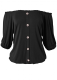 Venus Plus Size Off-The-Shoulder Casual Top Venus Plus Size Off-The-Shoulder Casual Top