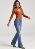 Venus Plus Size New Vintage Split Hem Jeans in Medium Wash Venus Plus Size New Vintage Split Hem Jeans in Medium Wash