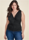 Venus Plus Size Mesh Overlay Lace Top Venus Plus Size Mesh Overlay Lace Top