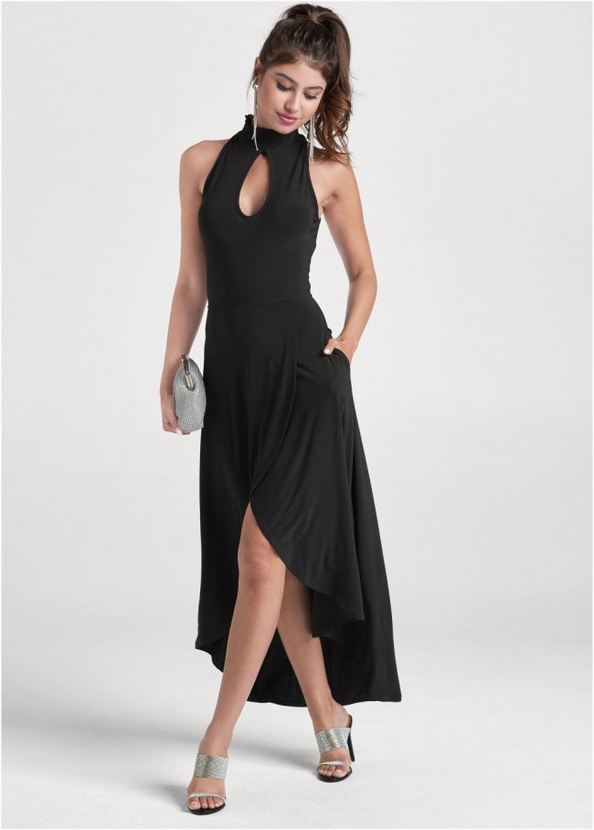 Venus Black High-Low Keyhole Dress Venus Black High-Low Keyhole Dress