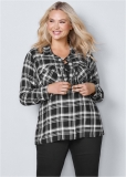 Venus Plus Size Plaid Lace-Up Top Venus Plus Size Plaid Lace-Up Top