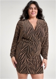 Venus Plus Size Zebra Shimmer Dress Venus Plus Size Zebra Shimmer Dress