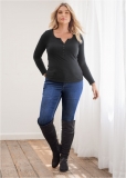 Venus Plus Size Ribbed Henley Top Venus Plus Size Ribbed Henley Top