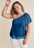 Venus Plus Size Chiffon Bow Top Venus Plus Size Chiffon Bow Top