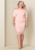 Venus Plus Size Ruched Mesh Bodycon Dress Venus Plus Size Ruched Mesh Bodycon Dress