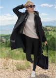 Venus Layered Coat And Vest Set in Black Venus Layered Coat And Vest Set in Black