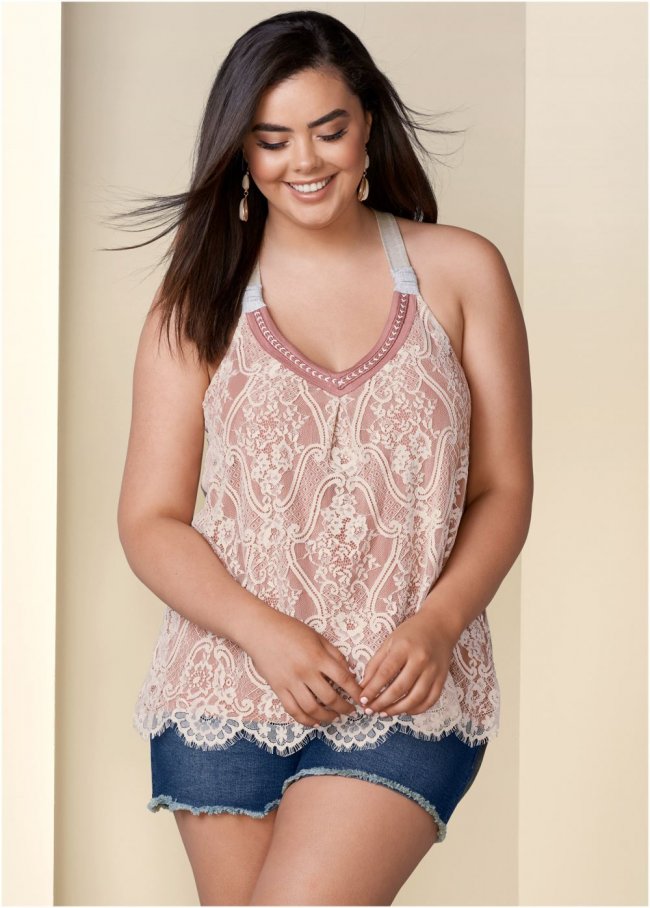 Venus Plus Size Lace Front Top Venus Plus Size Lace Front Top