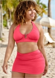 Venus Plus Size Strappy Halter Top Bikini - Sunset Pink Venus Plus Size Strappy Halter Top Bikini - Sunset Pink