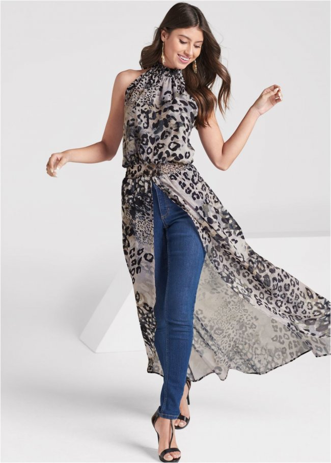 Venus Plus Size Animal Print Maxi Top Venus Plus Size Animal Print Maxi Top