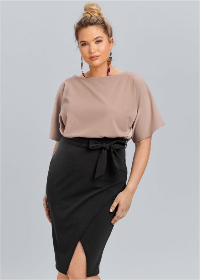 Venus Plus Size Color Block Dress Venus Plus Size Color Block Dress