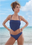 Venus Bandeau Hanky Hem Crop Top Bikini - Ultramarine Blue Venus Bandeau Hanky Hem Crop Top Bikini - Ultramarine Blue