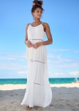 Venus Eyelet Maxi Cover-Up Dress in Pearl White Venus Eyelet Maxi Cover-Up Dress in Pearl White