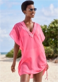 Venus Adjustable Jeweled Tunic in Sunset Pink Venus Adjustable Jeweled Tunic in Sunset Pink