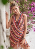 Venus Wrap Kimono Cover-Up in Rory Stripe Venus Wrap Kimono Cover-Up in Rory Stripe