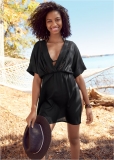 Venus V-Neck Cover-Up Dress in Black Venus V-Neck Cover-Up Dress in Black