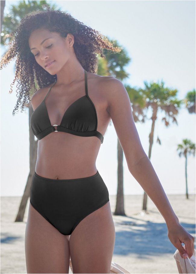 Venus Enhancer Push-Up Triangle Top Bikini - Black Beauty Venus Enhancer Push-Up Triangle Top Bikini - Black Beauty