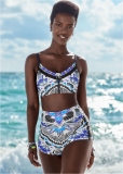 Venus Clairette Zip-Up Swim Top Bikini - Calypso Bloom Venus Clairette Zip-Up Swim Top Bikini - Calypso Bloom
