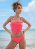 Venus Bandeau Hanky Hem Crop Top Bikini - Sunset Pink Venus Bandeau Hanky Hem Crop Top Bikini - Sunset Pink
