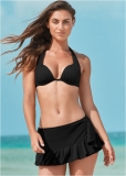 Venus Ruffle Swim Skirt Bikini - Black Beauty Venus Ruffle Swim Skirt Bikini - Black Beauty
