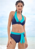 Venus Tamera High-Waist Bottom Bikini - Ultramarine Blue & Aqua Reef Venus Tamera High-Waist Bottom Bikini - Ultramarine Blue & Aqua Reef