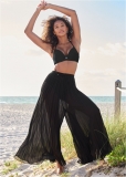 Venus Pleated Cover-Up Pants in Black Venus Pleated Cover-Up Pants in Black