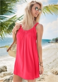 Venus Gathered Neckline Cover-Up Dress in Sunset Pink Venus Gathered Neckline Cover-Up Dress in Sunset Pink