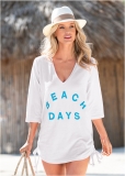 Venus Deep V Beach Cover-Up in White Venus Deep V Beach Cover-Up in White
