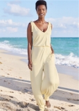 Venus Dive In Jumpsuit in Cream Venus Dive In Jumpsuit in Cream