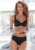 Venus Scalloped Mid-Rise Bottom Bikini - Diamond Black Venus Scalloped Mid-Rise Bottom Bikini - Diamond Black