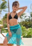 Venus Fringe Mini Skirt in Aqua Reef Venus Fringe Mini Skirt in Aqua Reef